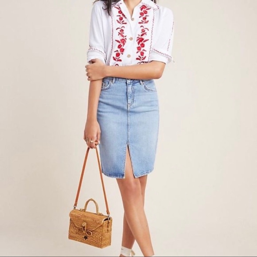 Anthropologie Pilcro & the Letterpress denim skirt